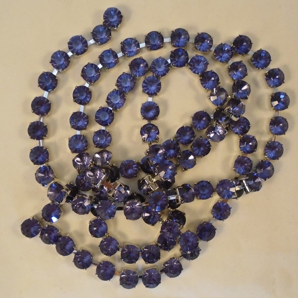 AMETHYST FACETED RHINESTONE SQUARE CHAIN 100ct LOT